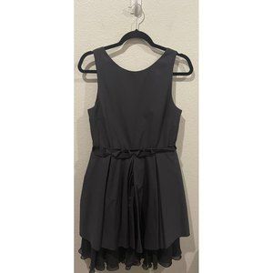 ALICE + OLIVIA Open Back Buttons Black Sleeveless Mini Dress
